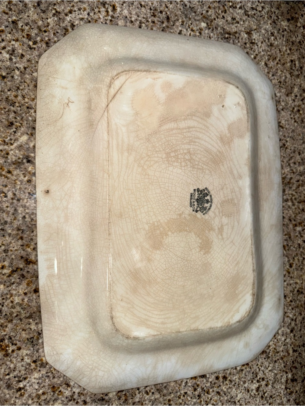 Wood & Son England Ironstone Platter - stained & crazed - Picture 6 of 12